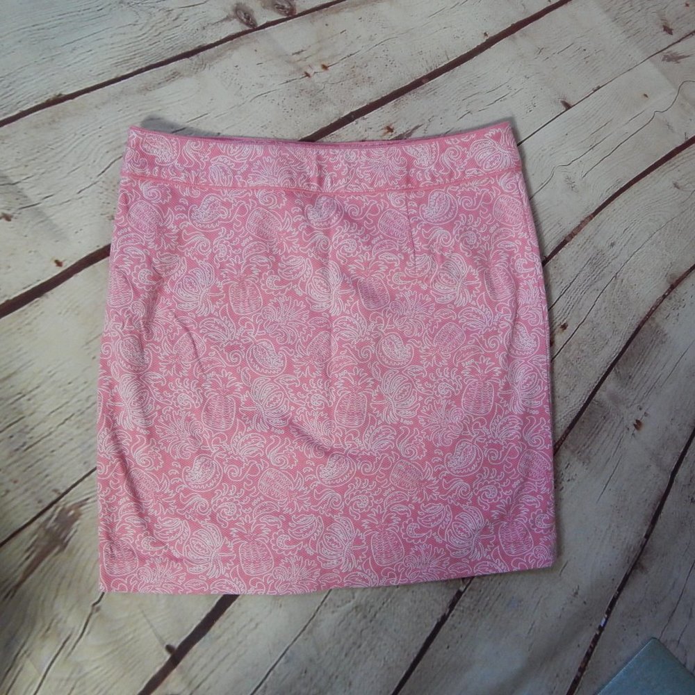 Vinyard Vines Pink and White Pinapple Print Skirt